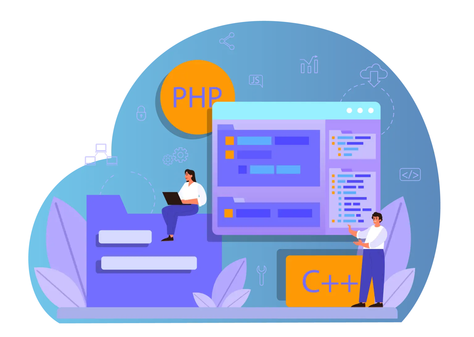 تطوير الواجهة الأمامية والخلفية 1536x1093 1